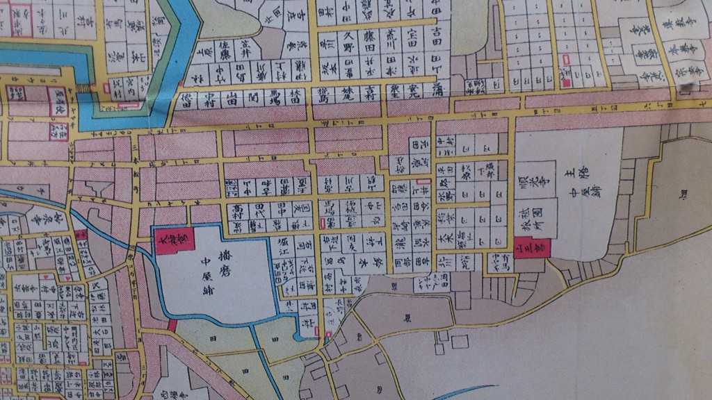 久留米市史第２巻付図２天保時代久留米城下図